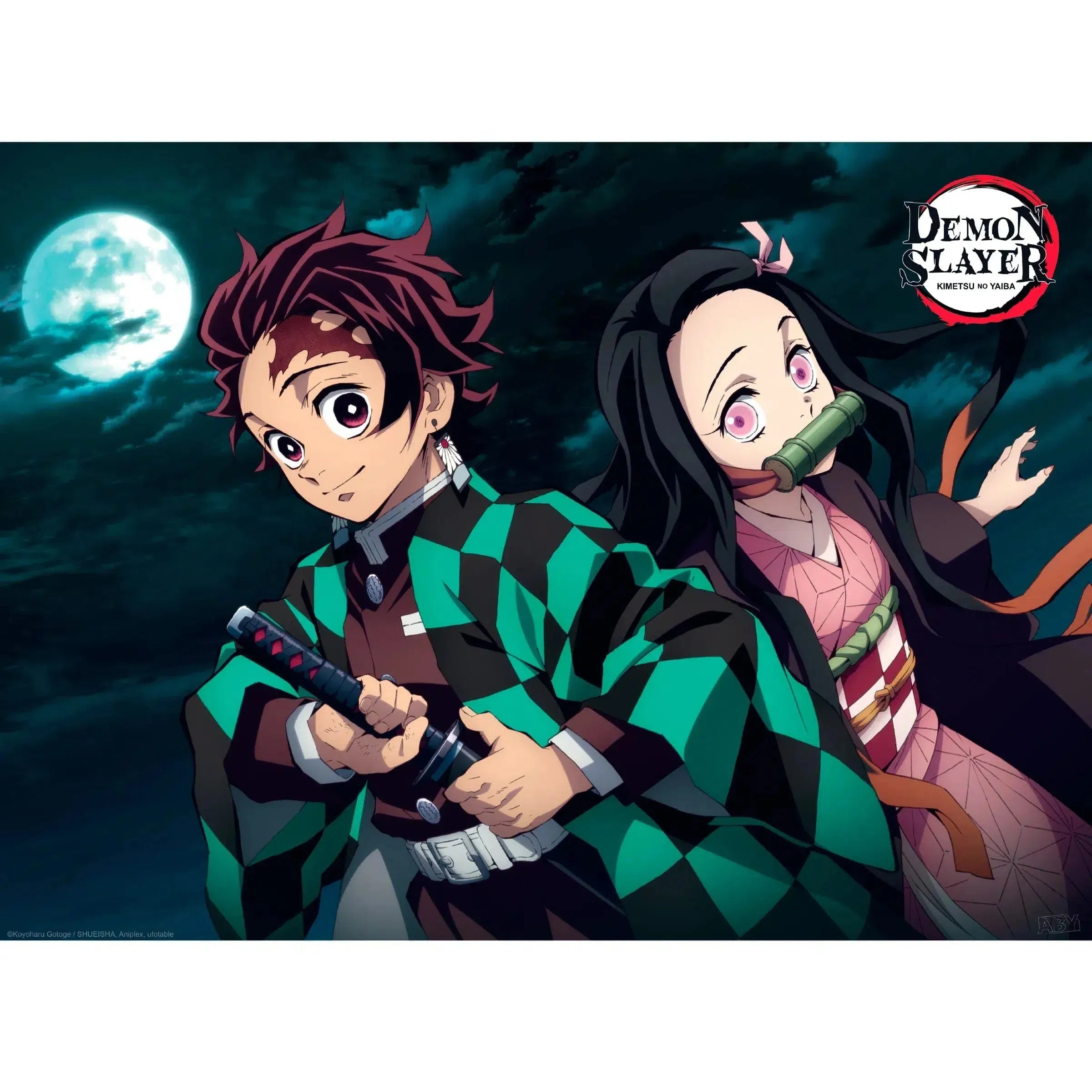 Demon Slayer - Tanjiro, Nezuko, Inosuke & Zenitsu Group Boxed Poster Set (20.5"x15") - ABYstyle