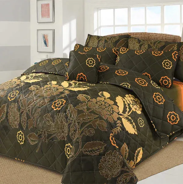 Diamond Floral-6pc Summer Comforter set (Light Filling)