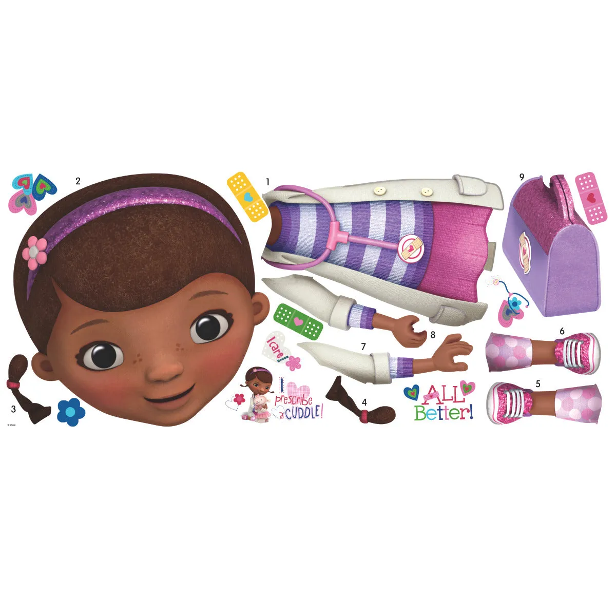 DOC MCSTUFFINS PEEL & STICK GIANT WALL DECALS