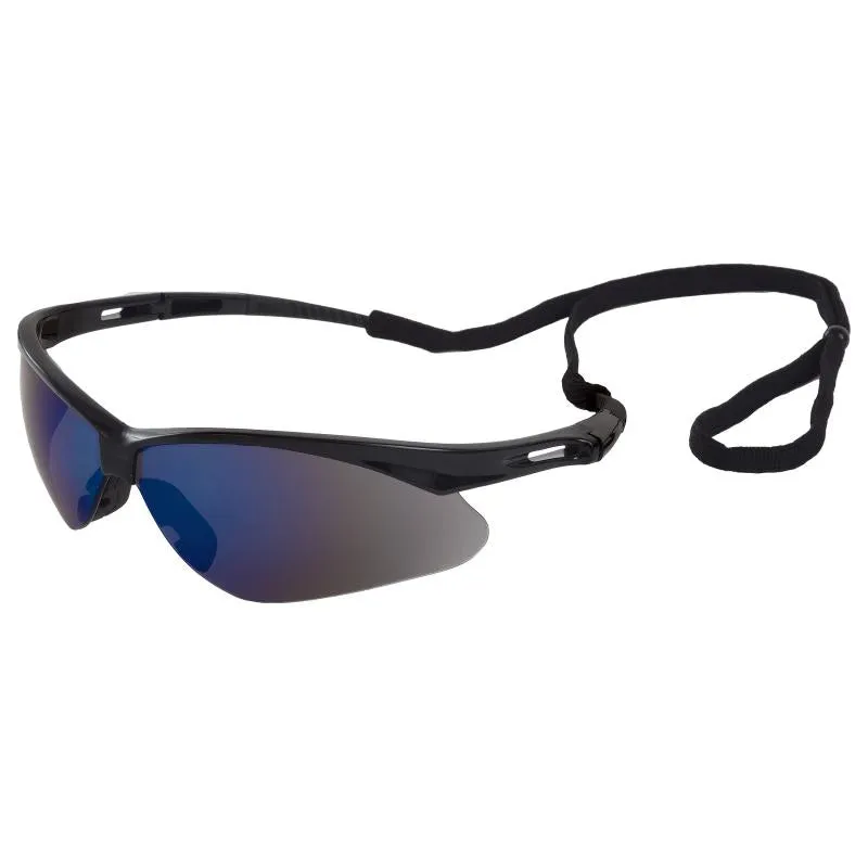 ERB Octane Black Blue Mirror Safety Glasses #15332