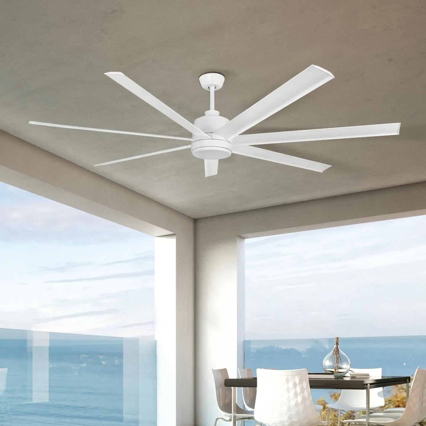 Extra Large 80" Tourbillion DC Ceiling Fan 7 Blade  Black or White 202965, 202966, 203368