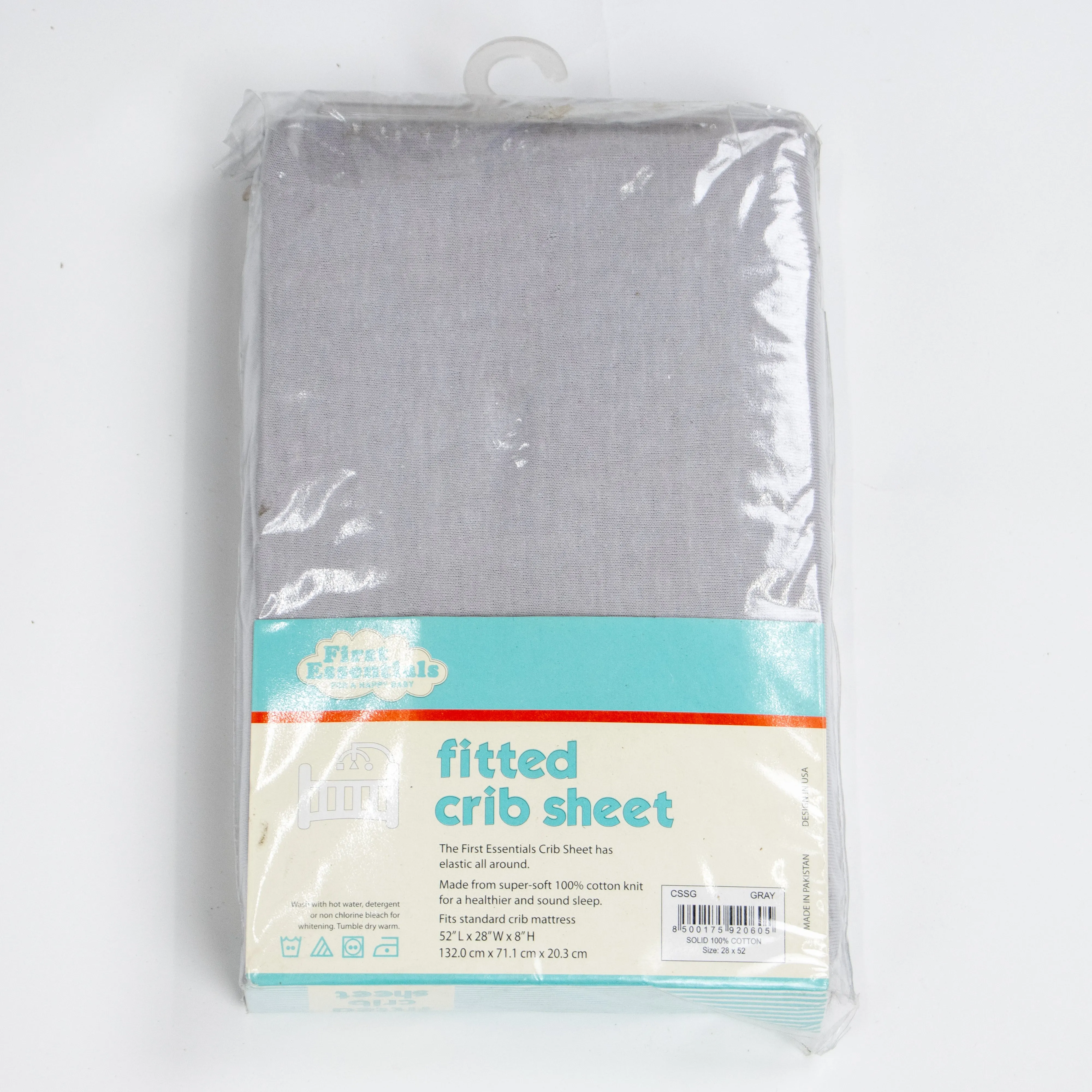 First Essentials Fitted Cotton Standard Crib Sheet