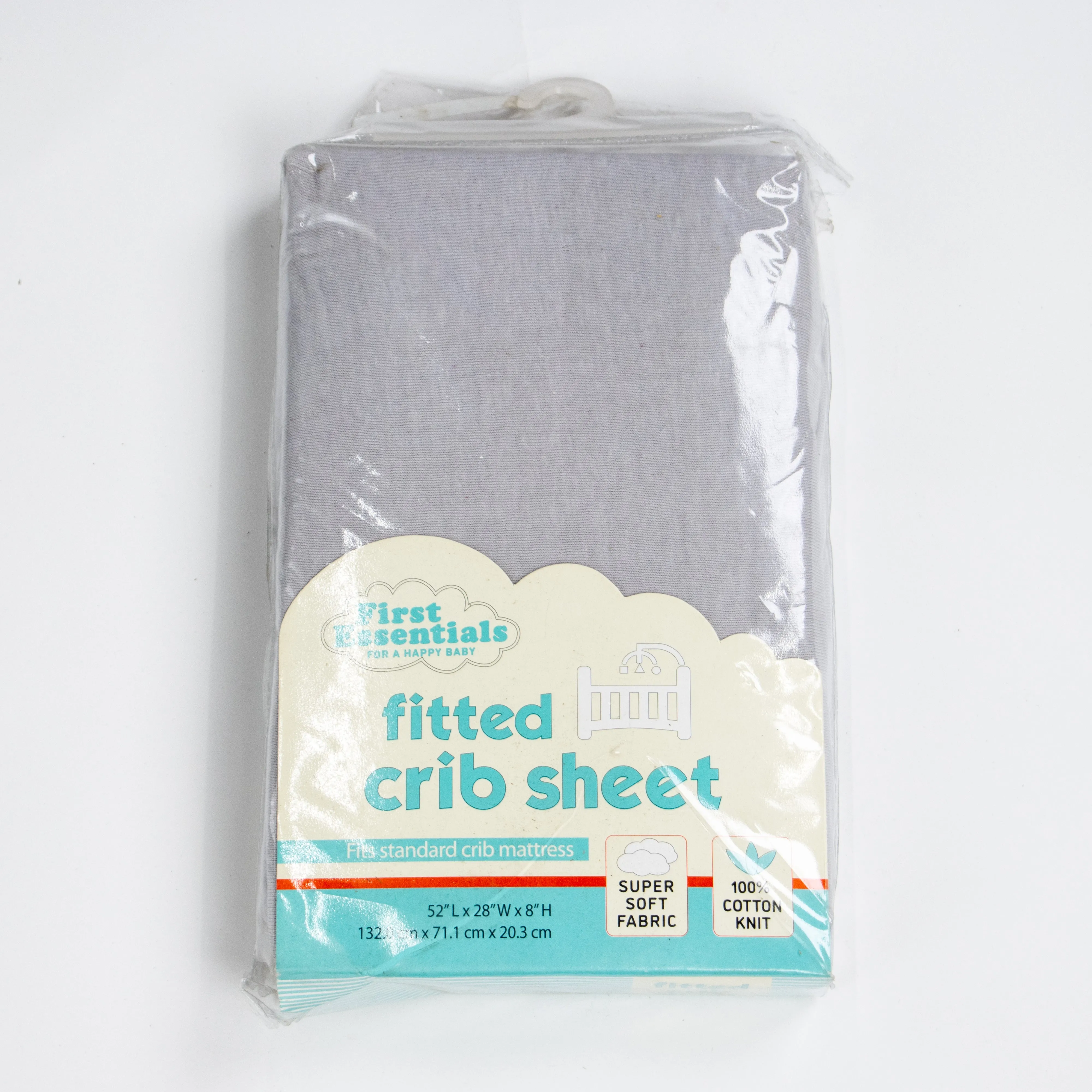 First Essentials Fitted Cotton Standard Crib Sheet