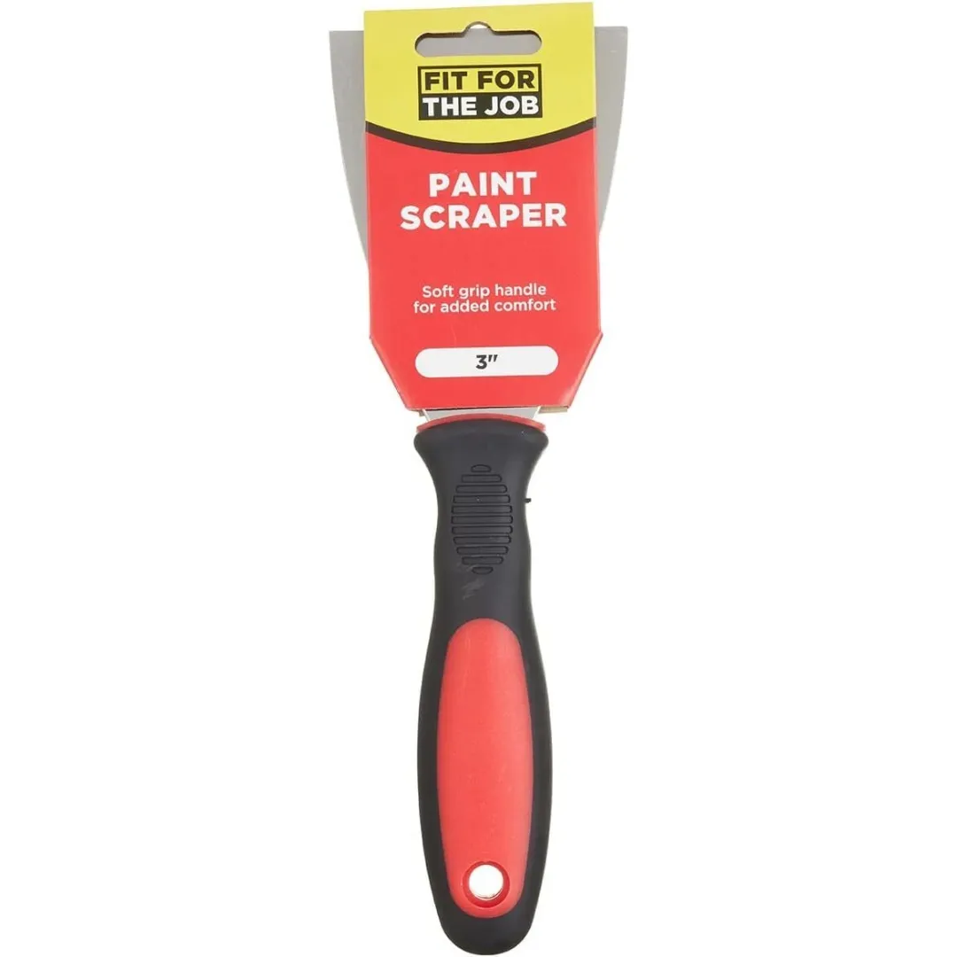 Fit for the Job Paint Scraper with Soft Grip Handle Sizes 2" 3" 4"