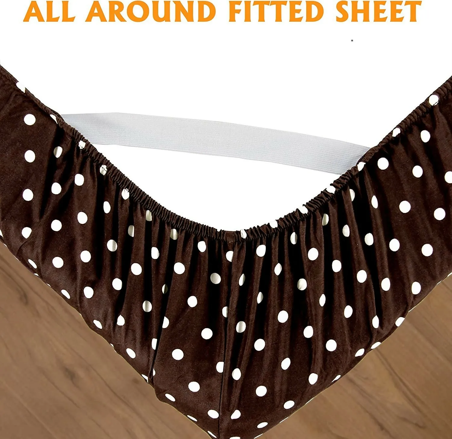 Fitted Bed Sheet-Brown Polka