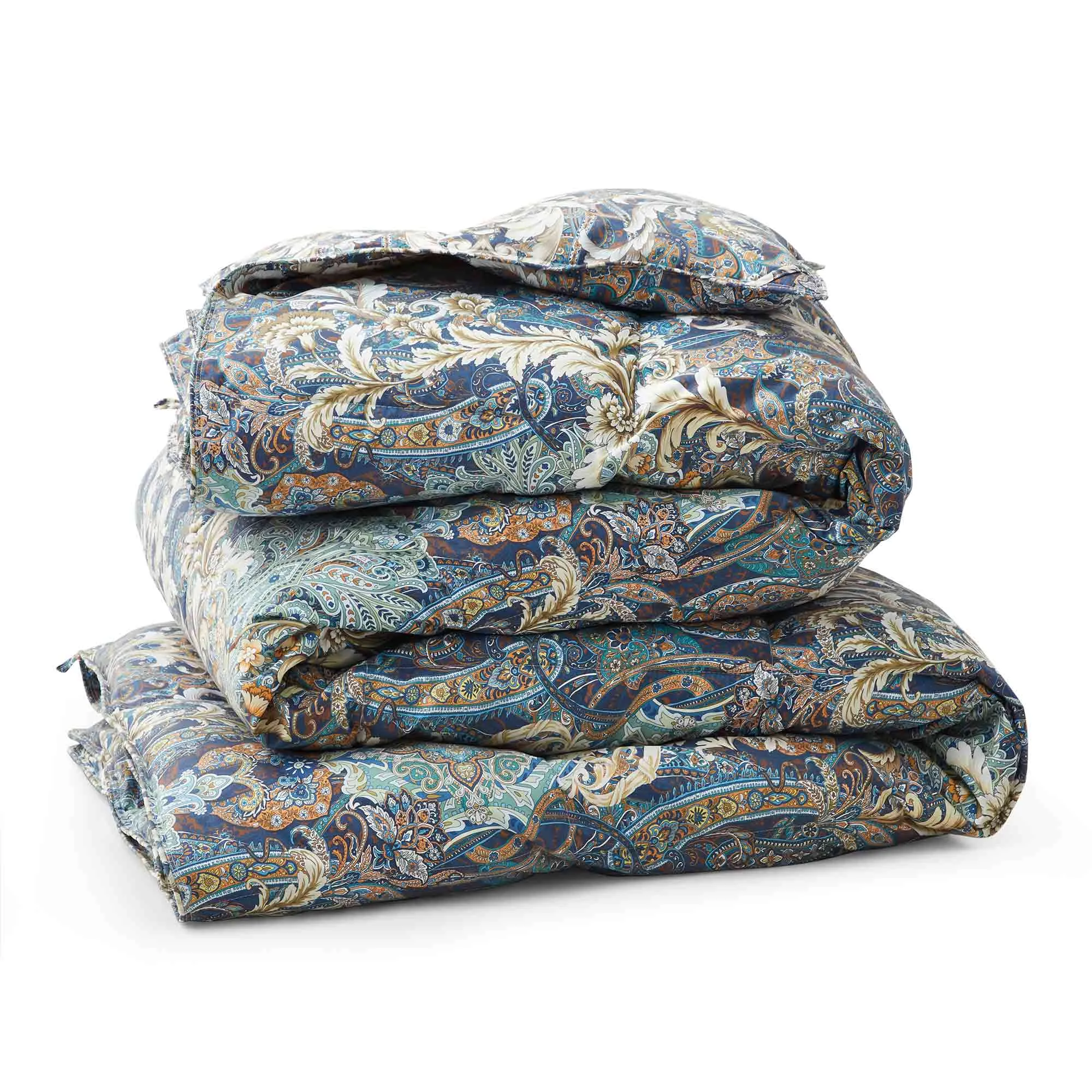 Floral Paisley Down Feather Fiber Comforter Set – Warm Winter Bedding for Cold Weather