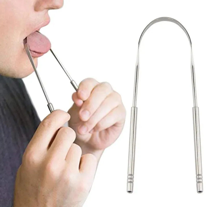 Fresh Breath Stainless Steel Tongue Scraper Set: Oral Hygiene Essential