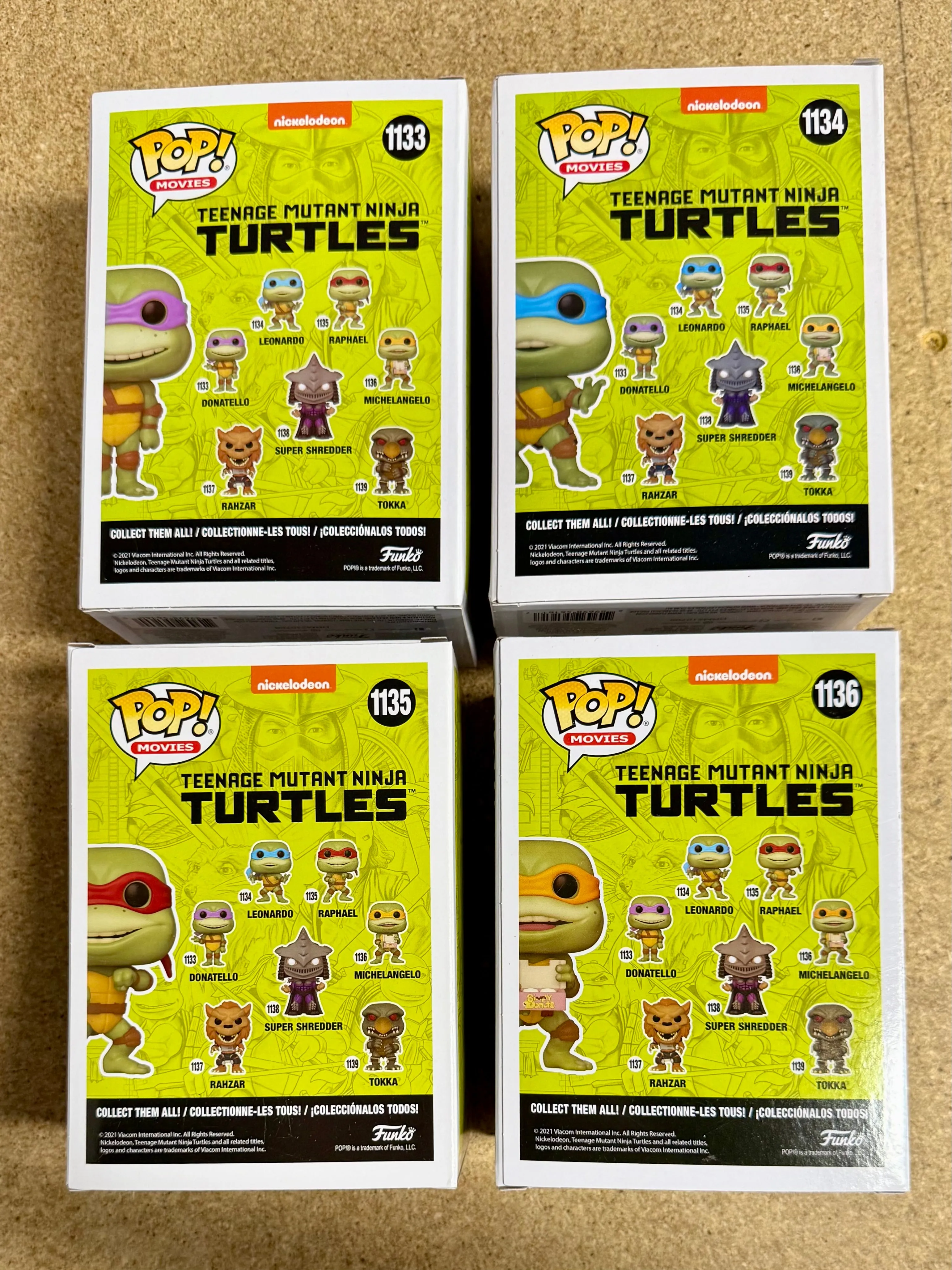 Funko Pop! Movies Leonardo Michelangelo Donatello Raphael TMNT Teenage Mutant Ninja Turtles (1991) Set Of 4