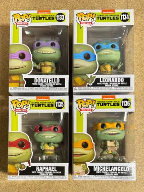 Funko Pop! Movies Leonardo Michelangelo Donatello Raphael TMNT Teenage Mutant Ninja Turtles (1991) Set Of 4