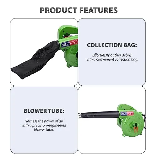 GIGAWATTS XL007 900W Electric Air Blower 13000RPM Portable 2.5m3/min Air Blow Hand Gun with Speed Lock Button for Cleaning Dust Home Office Car PC Computer Garden Leaf Dirt Cleaner