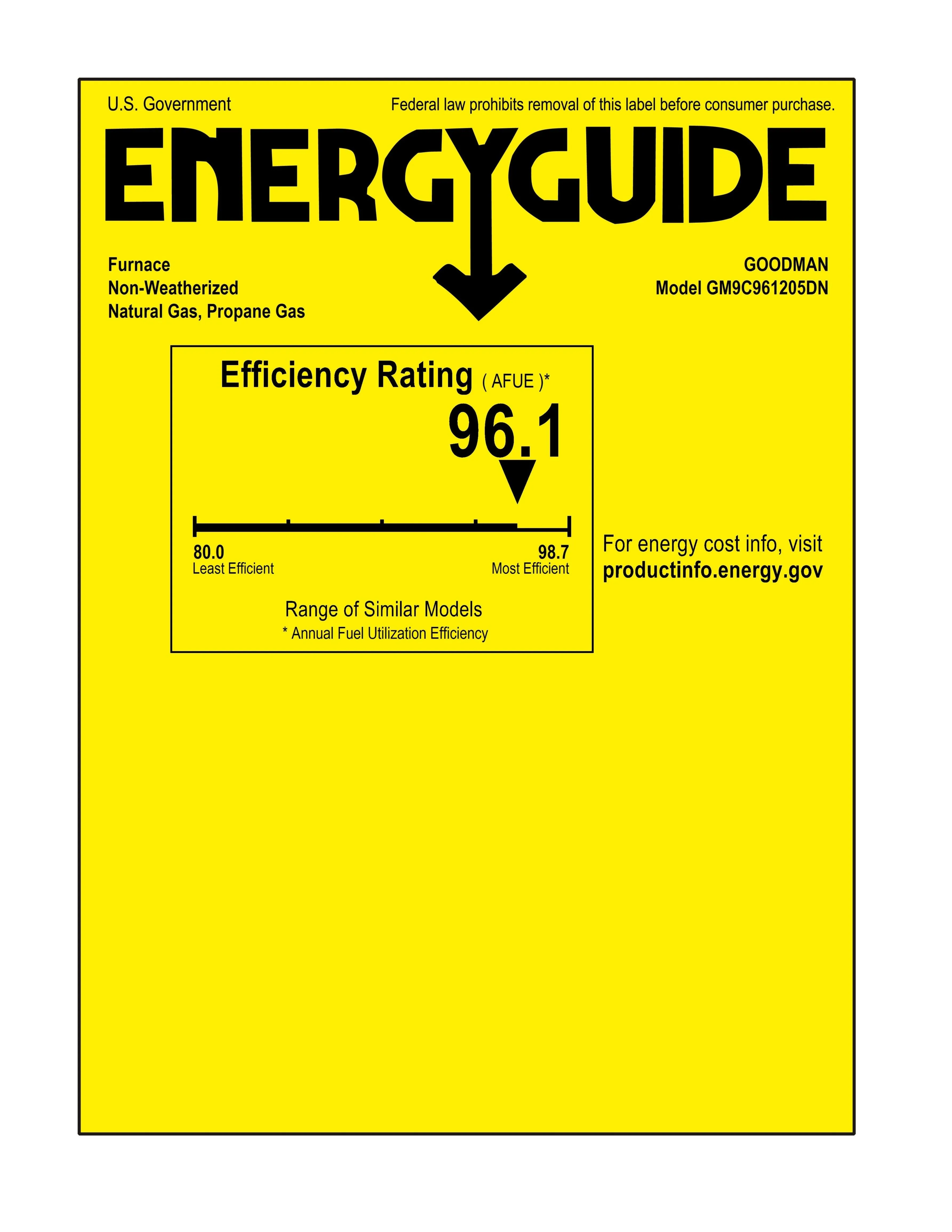 Goodman 96% AFUE 120,000 BTU 2-Stage Low NOx Gas Furnace - Upflow/Horizontal