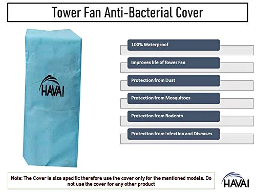 HAVAI Anti Bacterial Cover for Tower Fan - Water Resistant.Cover Size(LXBXH) cm:35.5 X 32.5 X 82.5