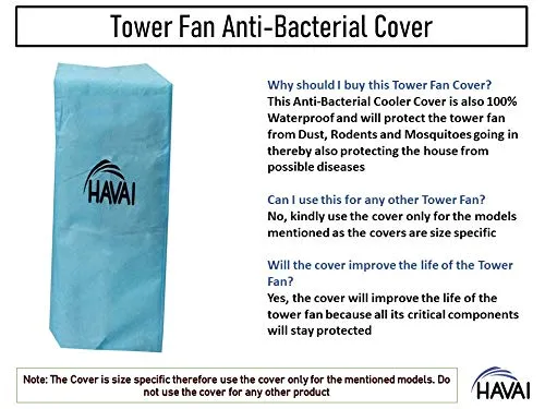 HAVAI Anti Bacterial Cover for Tower Fan - Water Resistant.Cover Size(LXBXH) cm:35.5 X 32.5 X 82.5