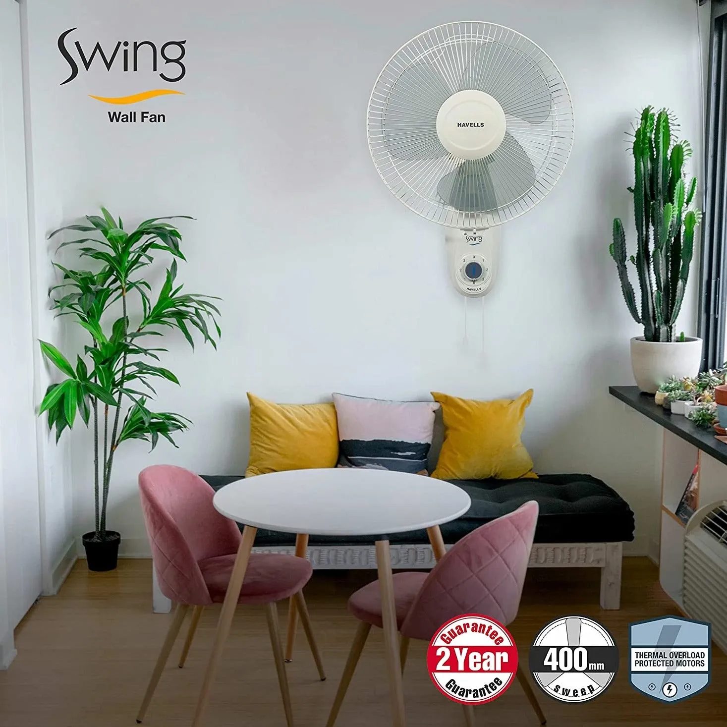 Havells Swing White Wall Fan - 1 PC