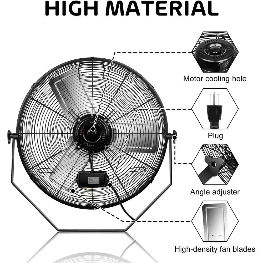 High Velocity Metal Wall Mount Fan-24inch