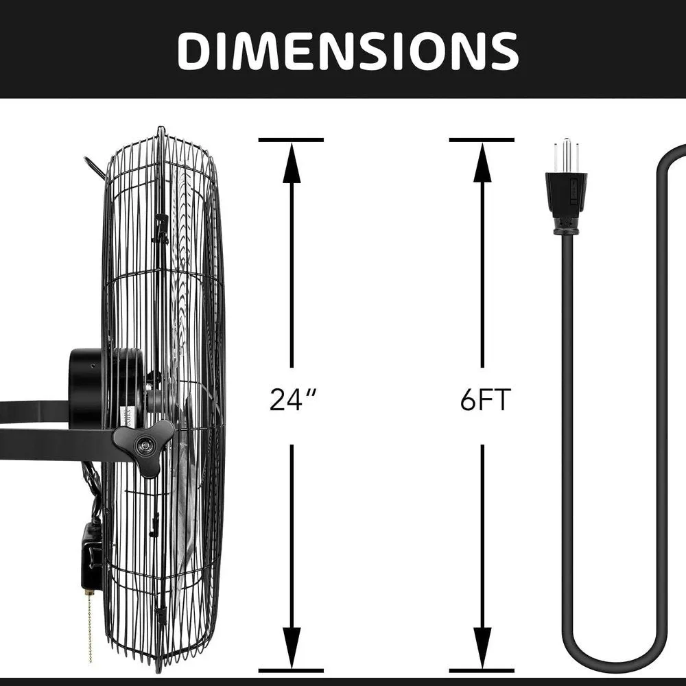 High Velocity Metal Wall Mount Fan-24inch