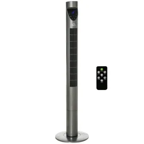 HOMCOM 46" Tower Fan Cooling with Ionizer, Air Filter, Oscillating, 3 Speed, 12h Timer, Remote Controller, for Any room, Grey