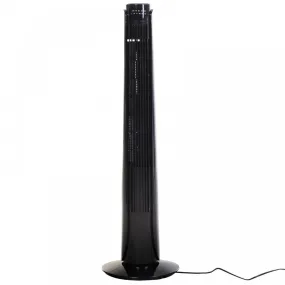 HOMCOM ABS 3-Speed Oscillating Tower Fan w/ Remote Black