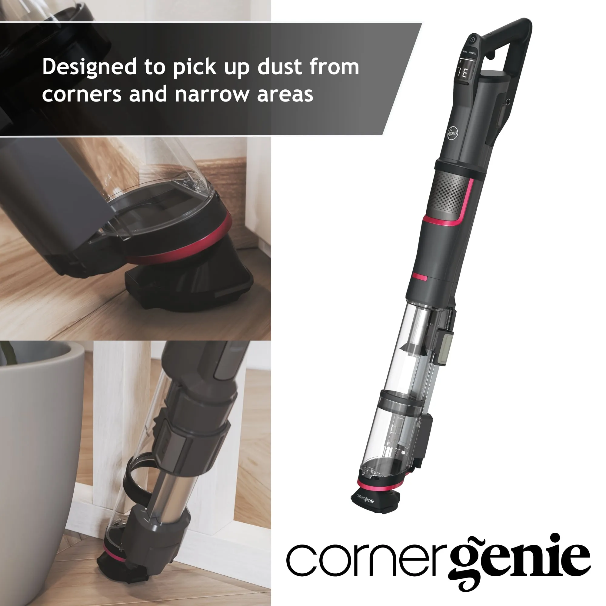 Hoover Cordless Vacuum Cleaner with CORNER GENIE™, Magenta - HFX