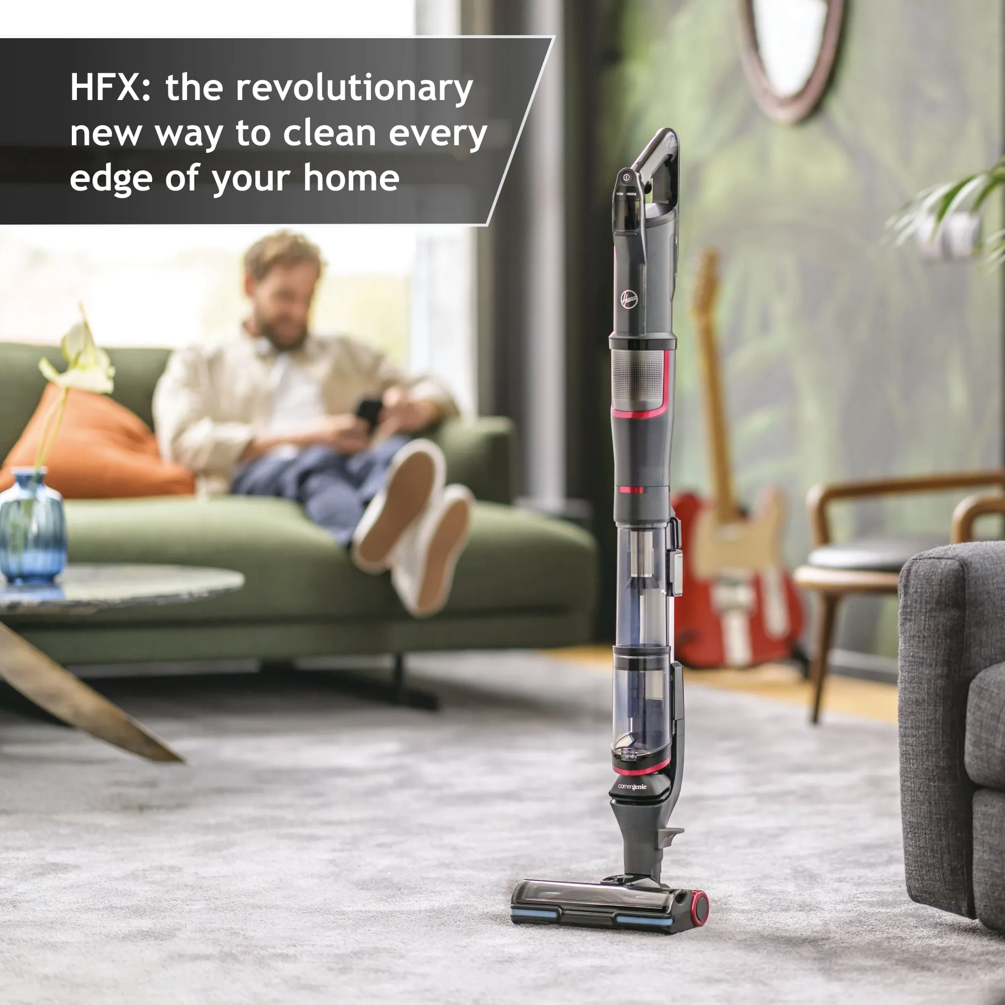 Hoover Cordless Vacuum Cleaner with CORNER GENIE™, Magenta - HFX