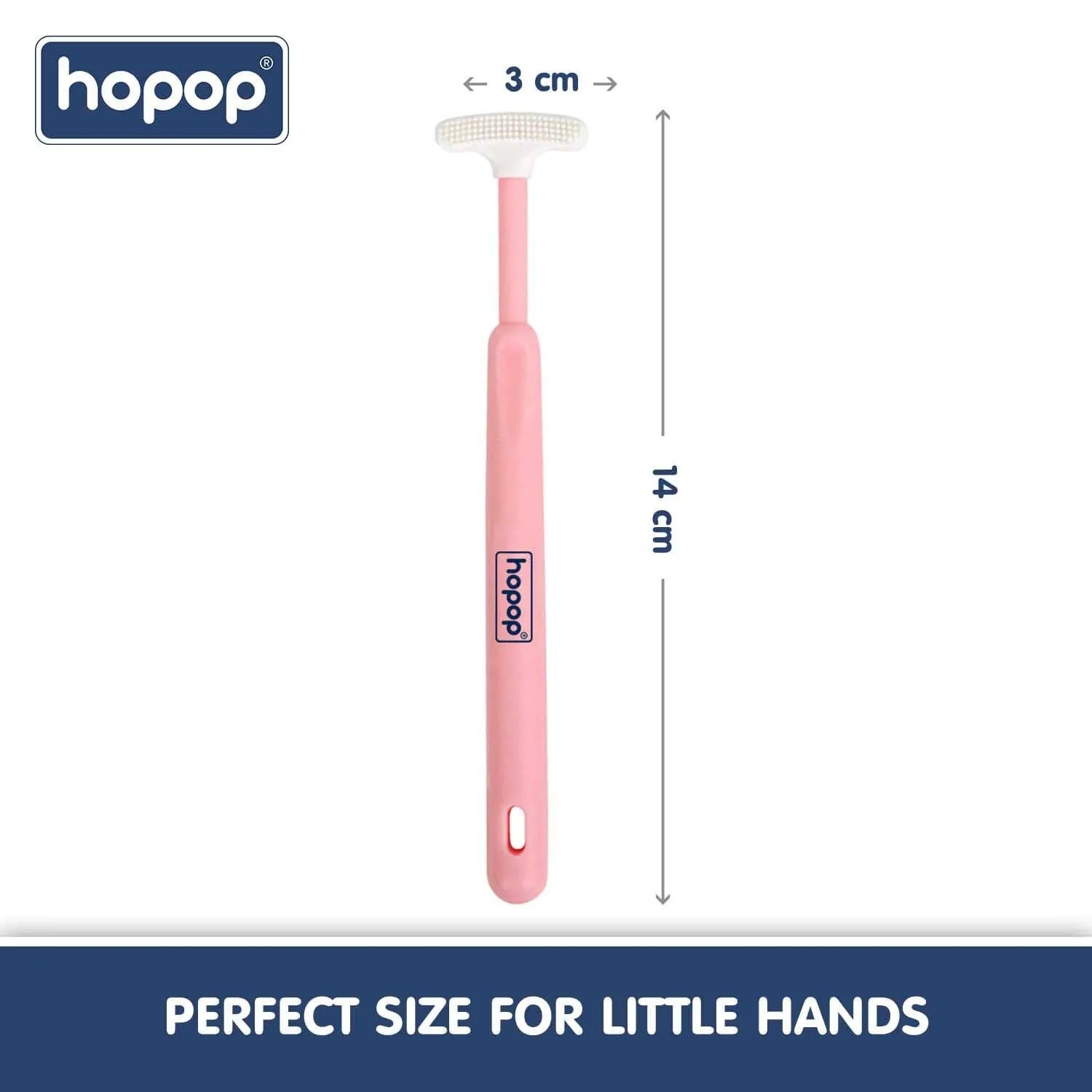 Hopop Soft & Gentle Tender Tongue Cleaner For Babies - Pink 6m 