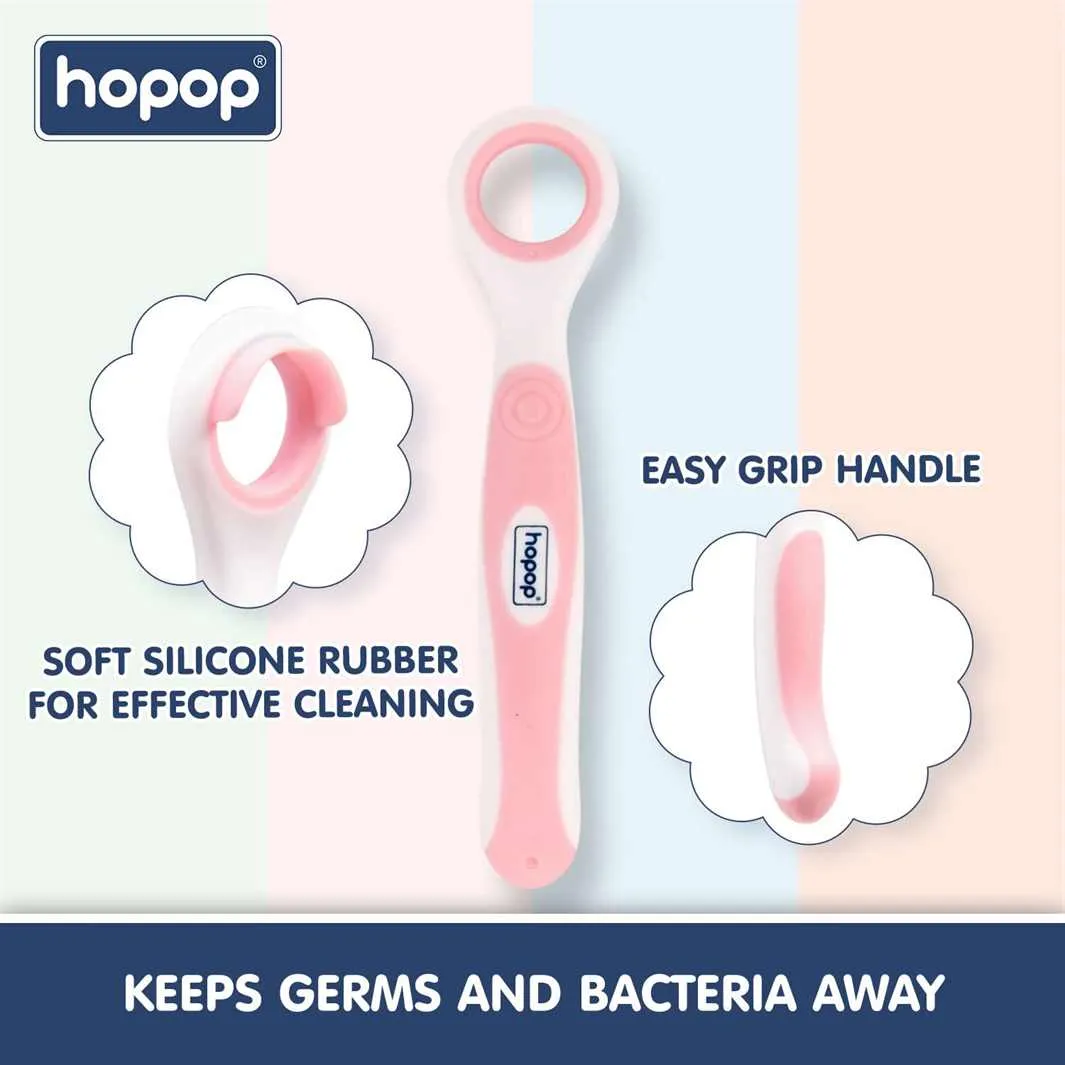 HOPOP Tongue Cleaner For Babies - Pink 3m 