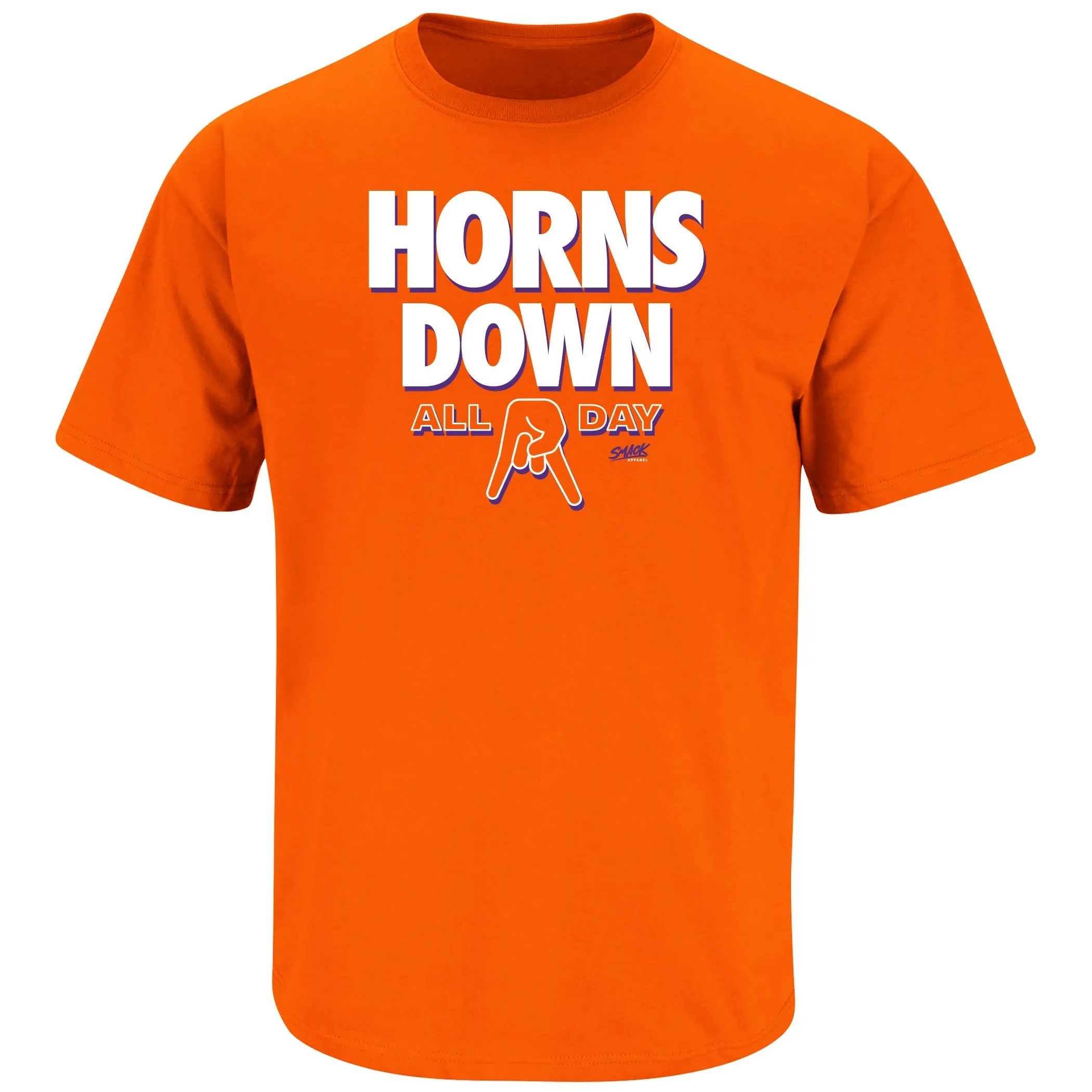 Horns Down - All Day (Anti-Texas) T-Shirt for Clemson College Fans (SM-5XL)