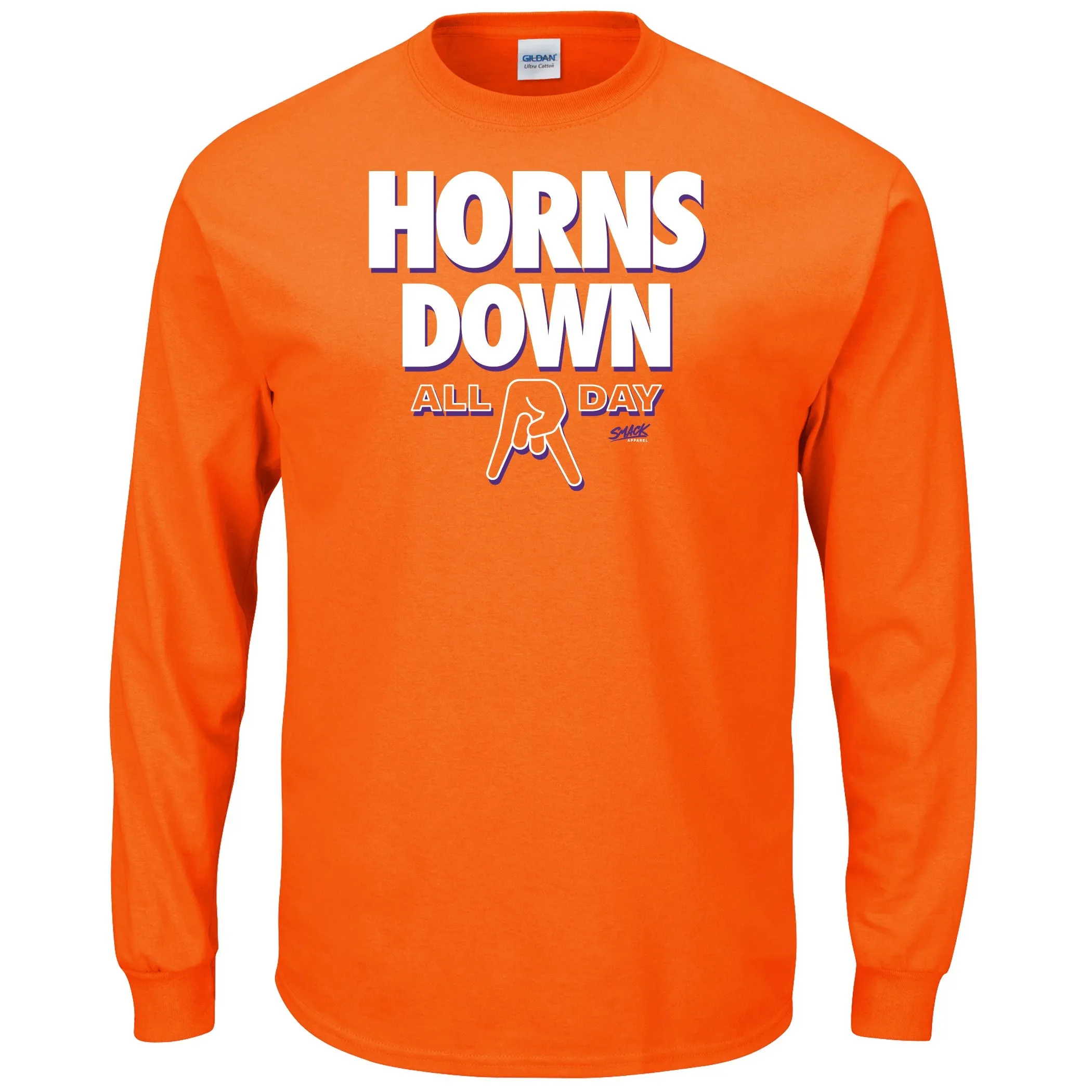 Horns Down - All Day (Anti-Texas) T-Shirt for Clemson College Fans (SM-5XL)