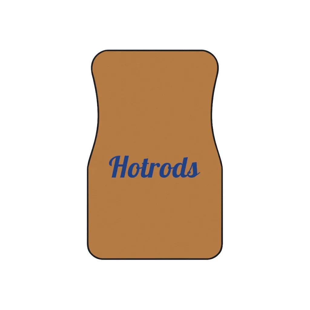 Hotrods Car Mats (Set of 4) - Lt Brown w/Blue print