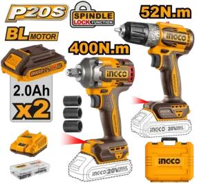 Ingco Cordless 2 pcs combo kit 20V CKLI20271