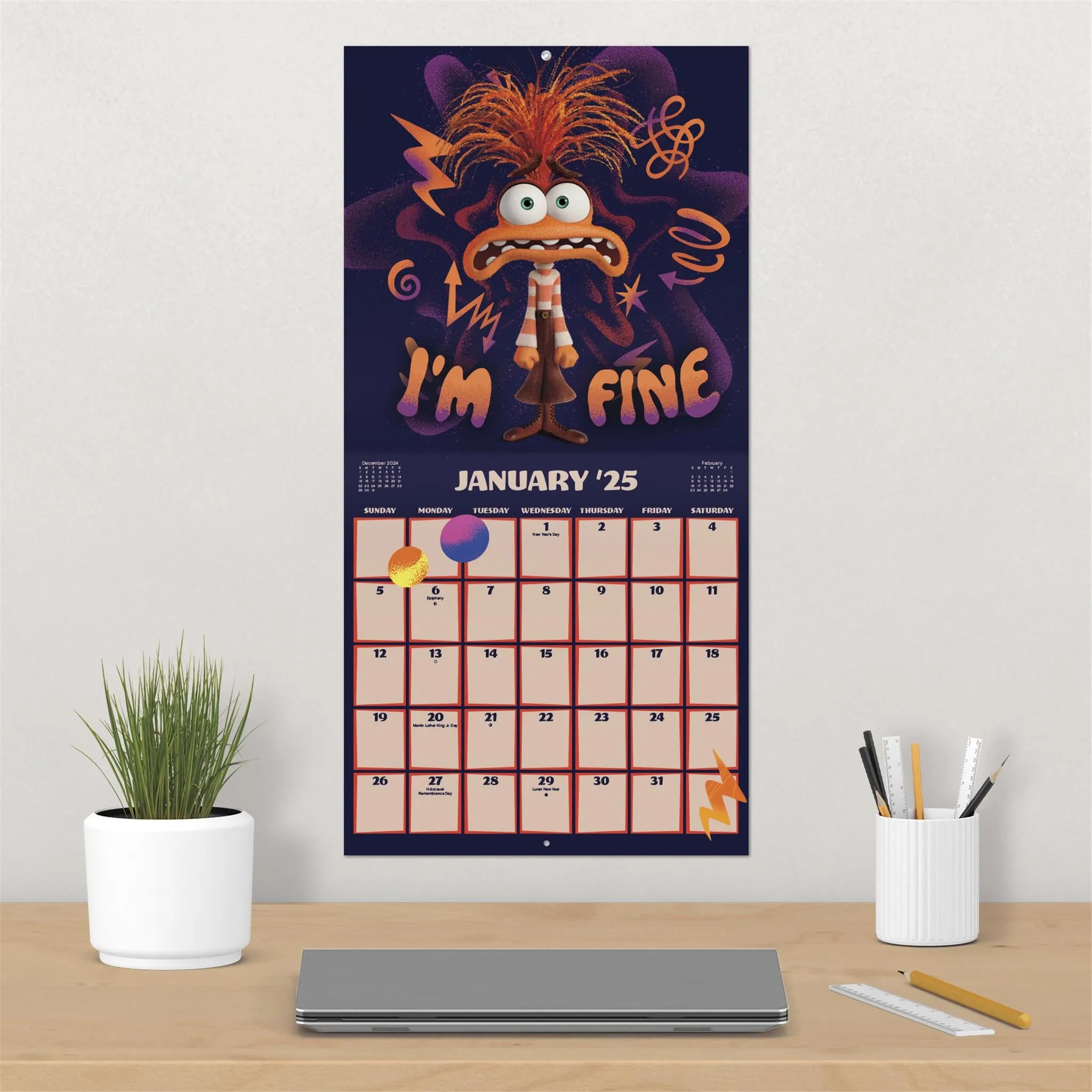 Inside Out 2 Wall 2025 Calendar - Online Exclusive