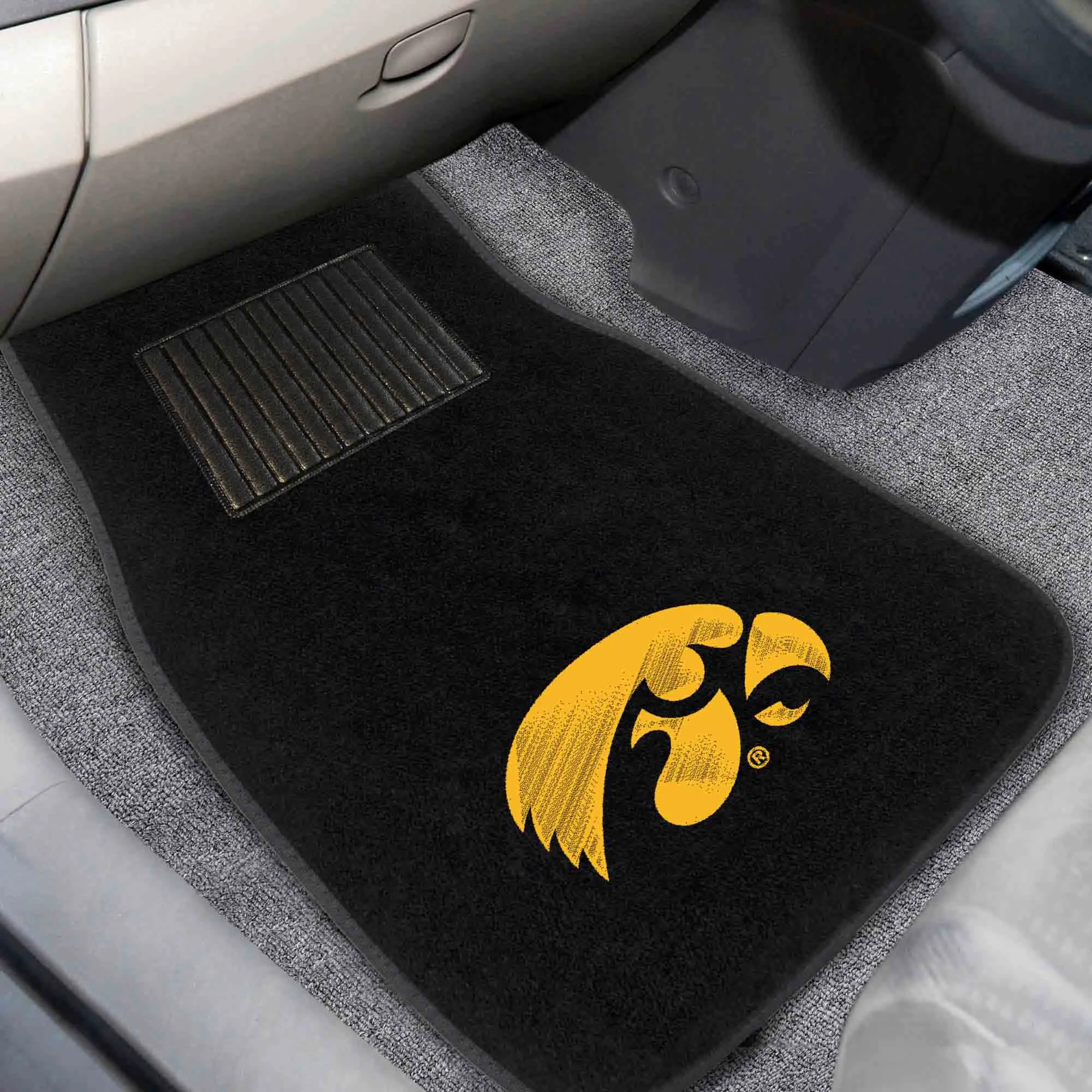 Iowa Hawkeyes Embroidered Car Mat Set - 2 Pieces