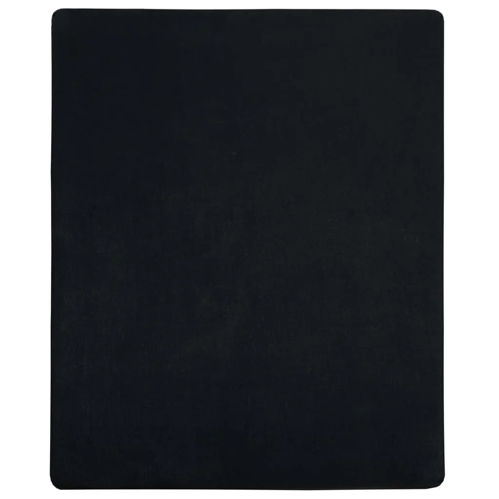 Jersey Fitted Sheet Black 140x200 cm Cotton