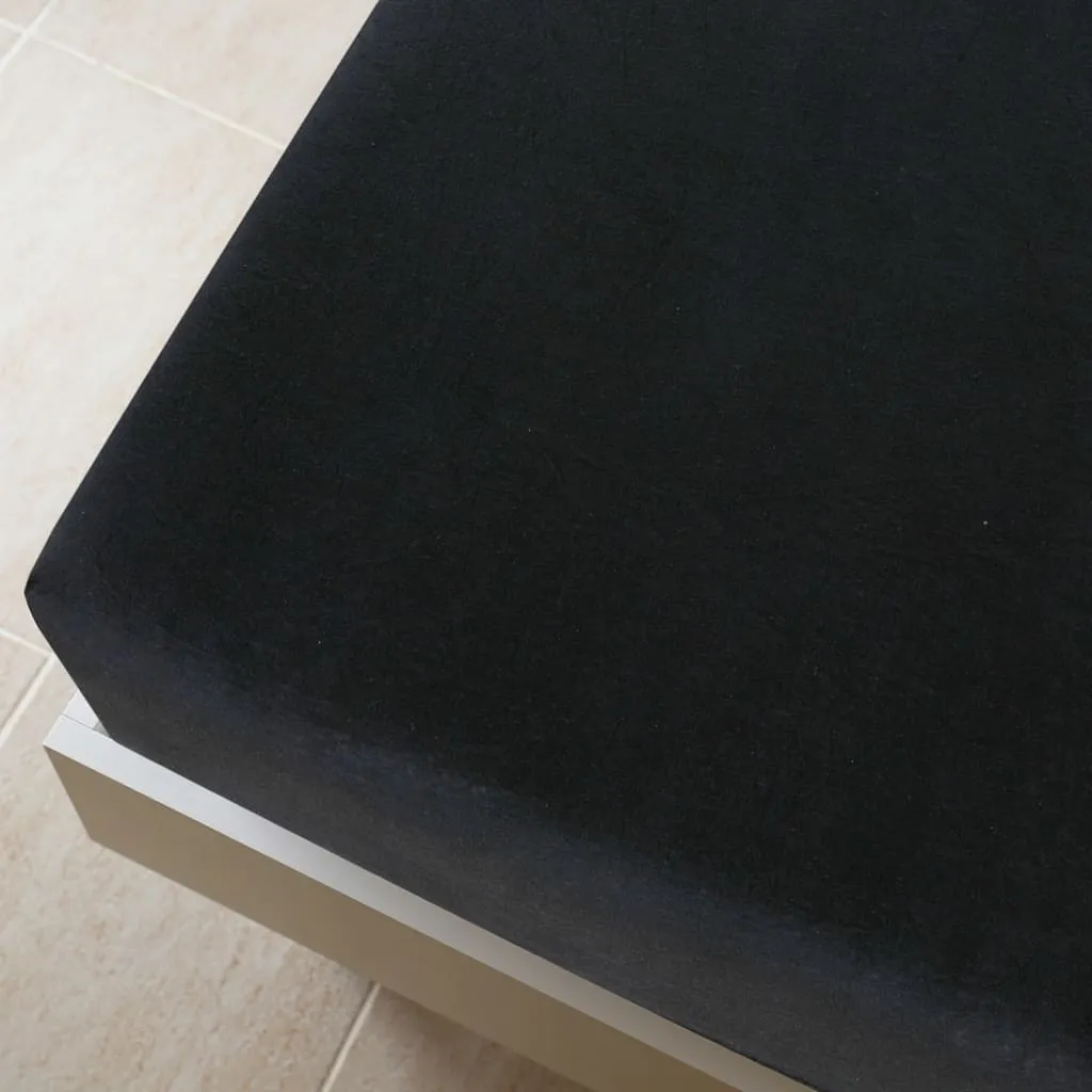 Jersey Fitted Sheet Black 140x200 cm Cotton