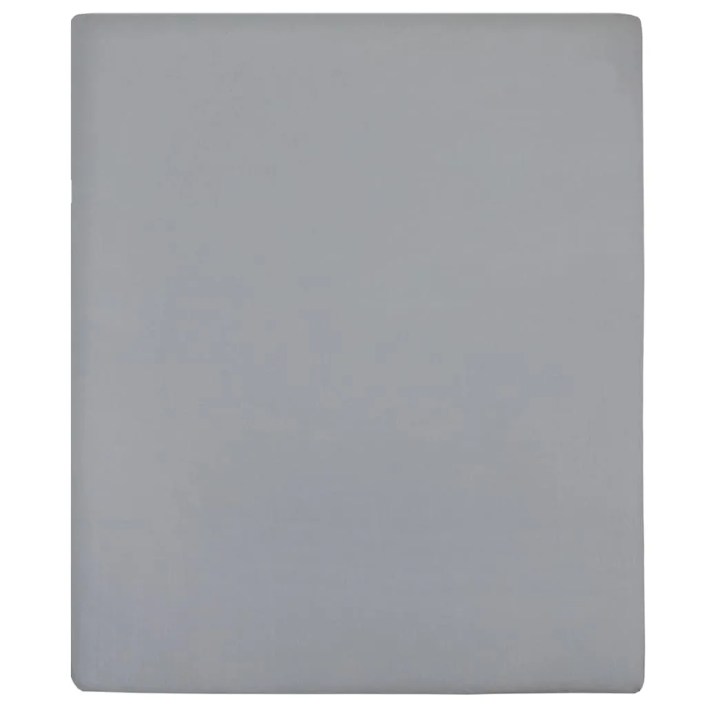 Jersey Fitted Sheet Grey 180x200 cm Cotton