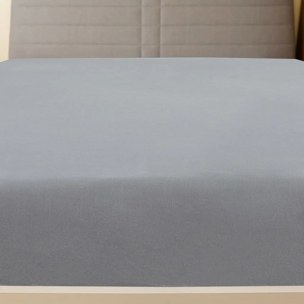 Jersey Fitted Sheet Grey 180x200 cm Cotton