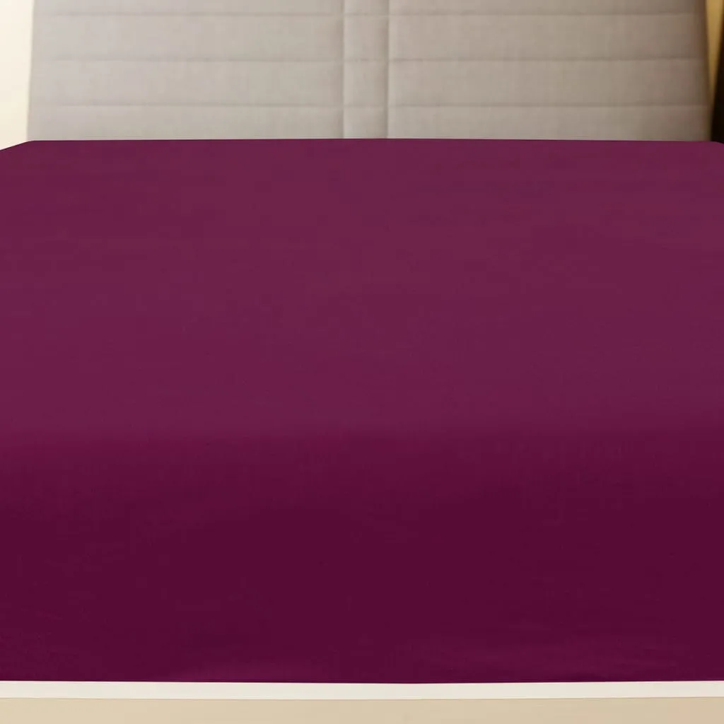 Jersey Fitted Sheets 2 pcs Bordeaux 160x200 cm Cotton