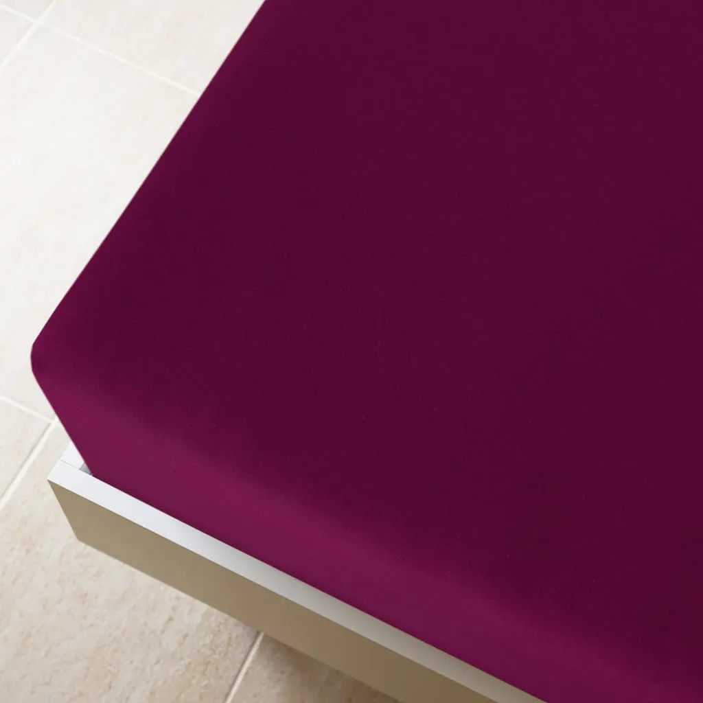 Jersey Fitted Sheets 2 pcs Bordeaux 160x200 cm Cotton