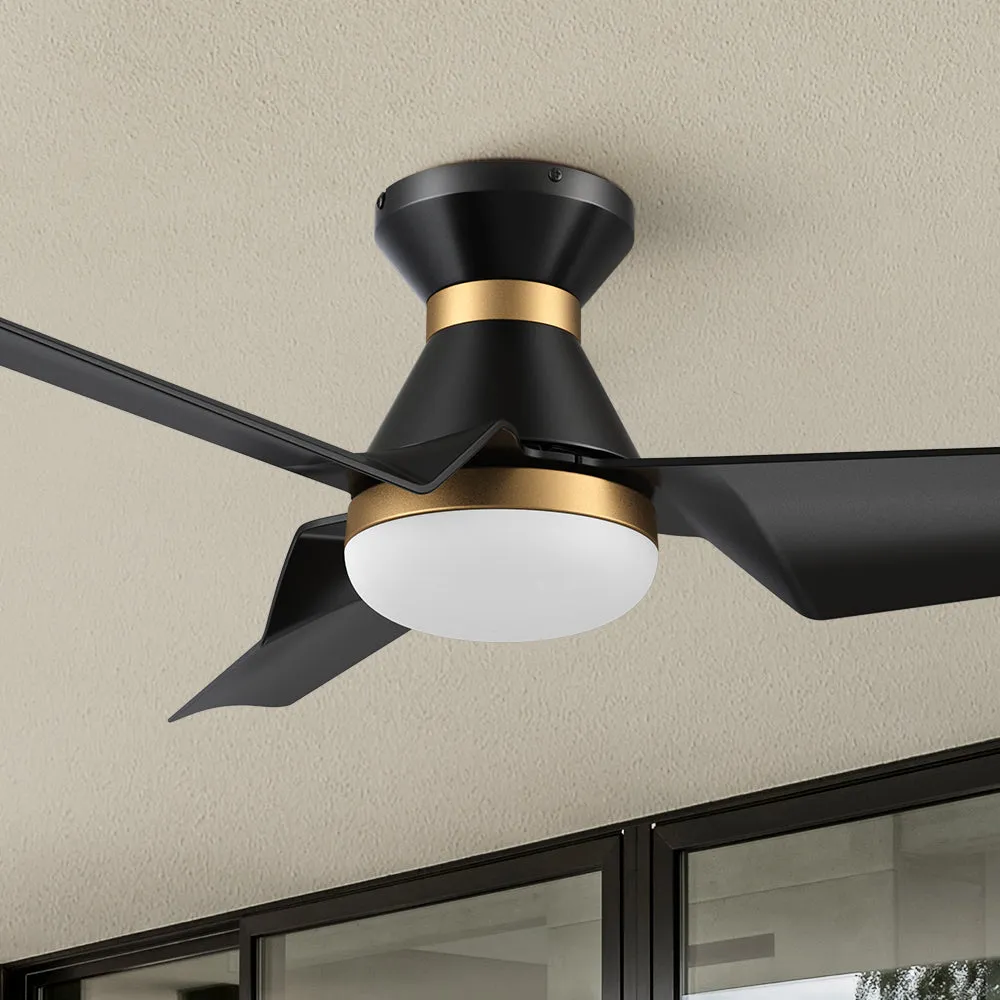 Jett Low Profile Smart Ceiling Fan with LED Light and remote 52 inch