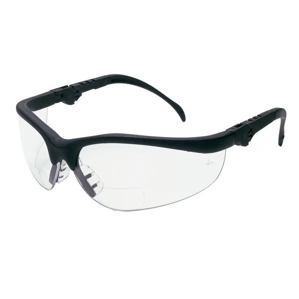 K3H10 MCR Safety Klondike KD3 Series Safety Glasses, Clear Lens, Black Frame