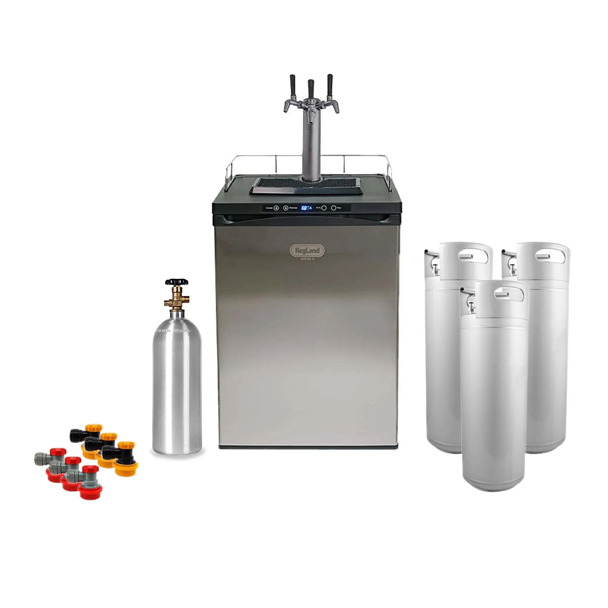 Kegland Series X | Kegerator with Triple Tap Tower and Ball Lock Kegs