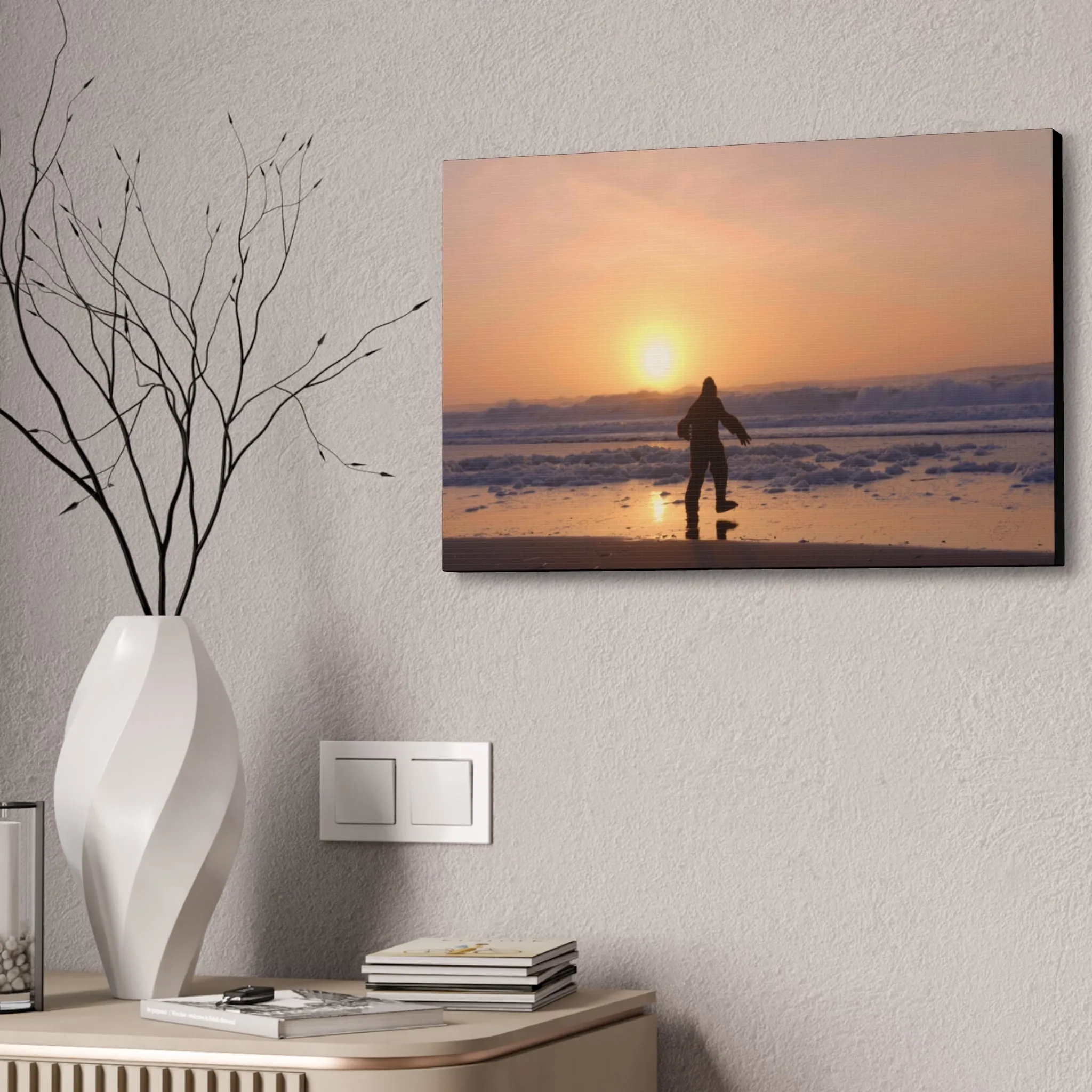 “Legend of the Squatch” Ferndale Beach California Scene Canvas Stretched, 1.5''