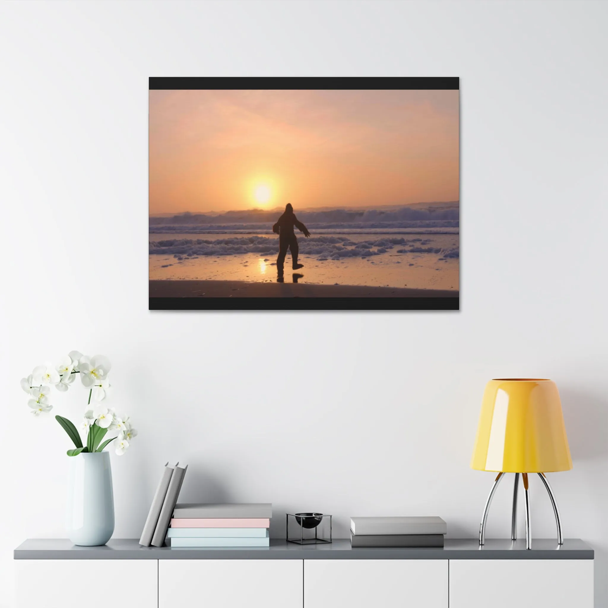 “Legend of the Squatch” Ferndale Beach California Scene Canvas Stretched, 1.5''