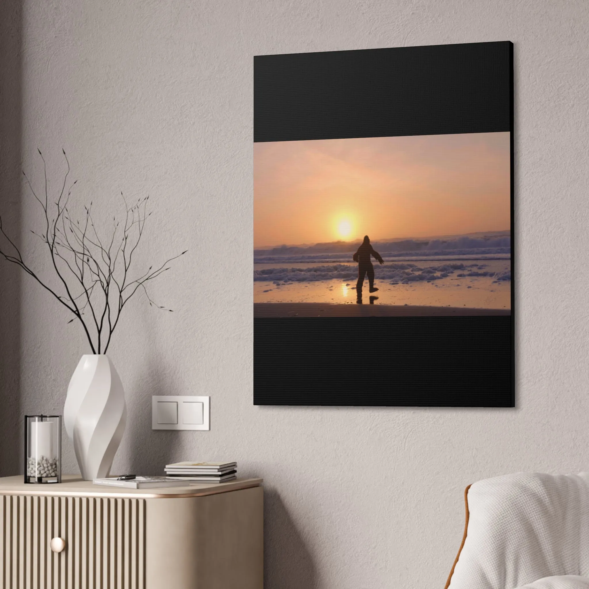 “Legend of the Squatch” Ferndale Beach California Scene Canvas Stretched, 1.5''