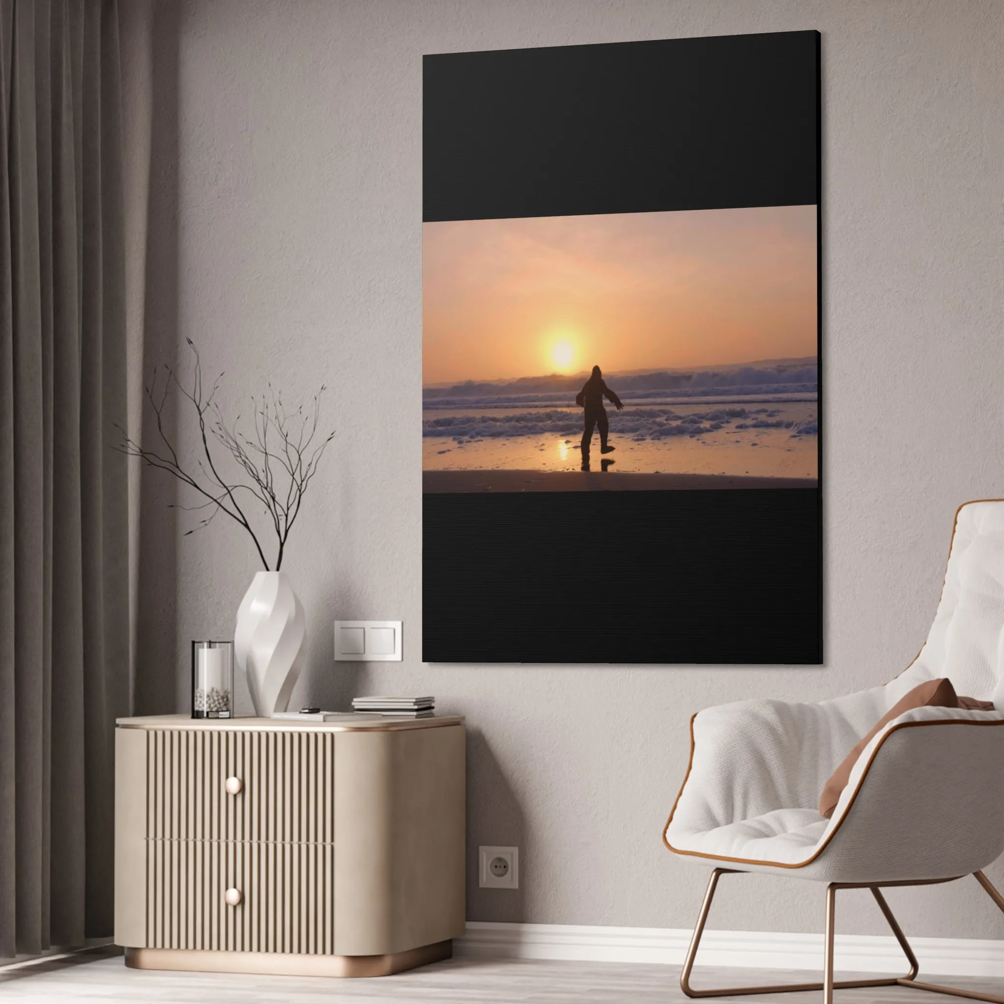 “Legend of the Squatch” Ferndale Beach California Scene Canvas Stretched, 1.5''