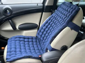 Linen Car Seat Cover filled Organic Buckwheat Hulls in Dark Blue Linen Fabric Massage Seat Cover Organic Eco-friendly seat Hand Made