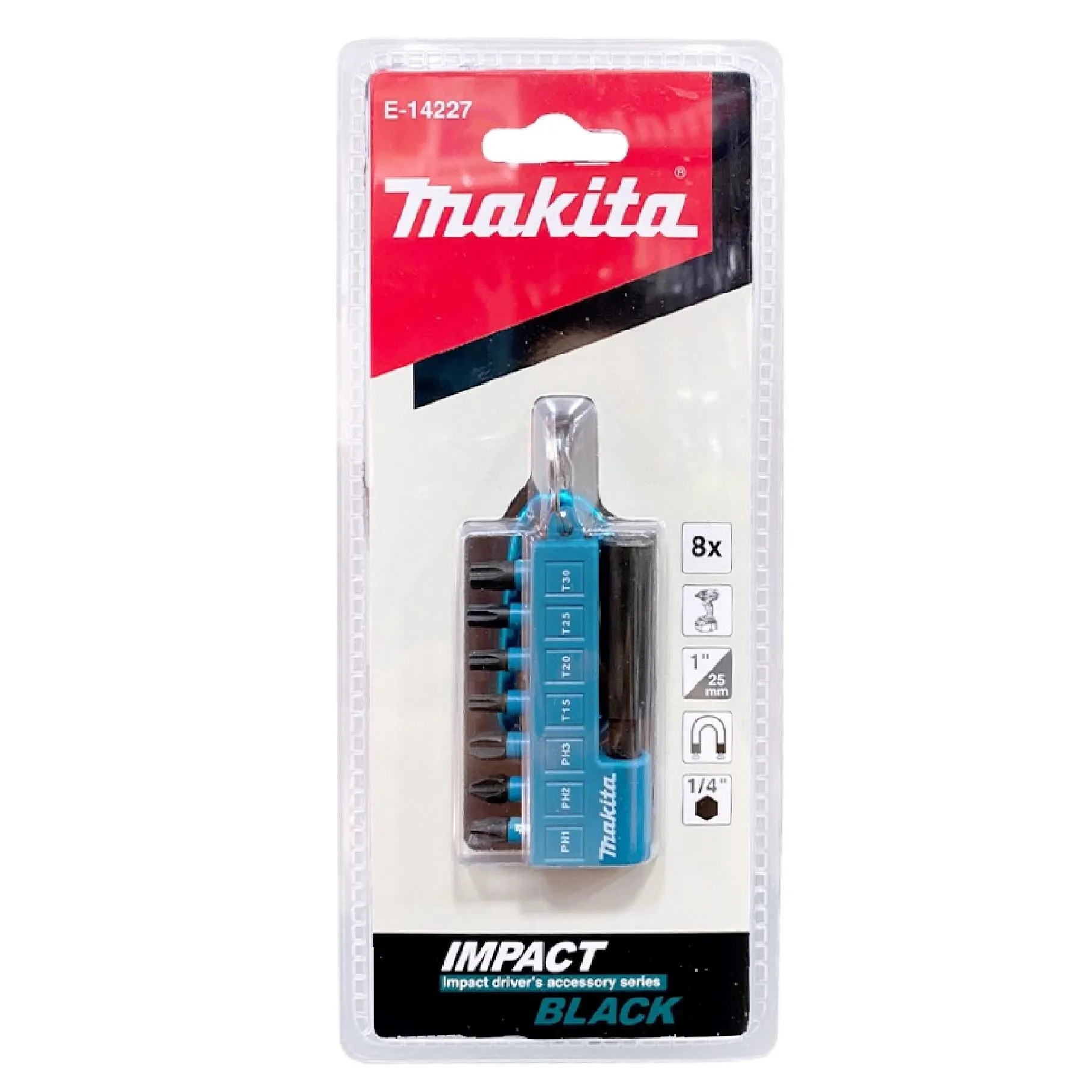 Makita Black Screw Bit 8pcs/set Model : E-14227