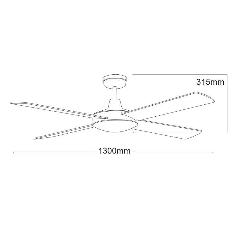 Martec Lifestyle 52" AC Ceiling Fan - Matt Black