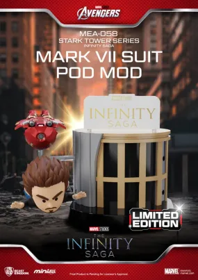 Marvel Mini Egg Attack Figures The Infinity Saga Stark Tower series Tony Stark & Mark VII suit pod mod 12 cm