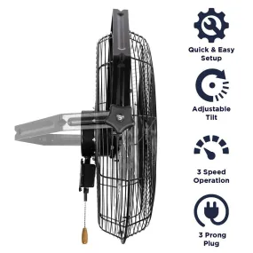 MaxxAir HVWM 18 Wall-Mount Fan, 120 V, 3-Blade, 3-Speed, 1350 cfm Low, 1400 cfm Medium, 1450 cfm High Air :EA: QUANTITY: 1